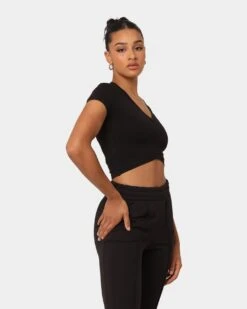 Puma Women's Classics Cropped Slim T-Shirt Puma Black -Mitchell & Ness Shop 02044902 YP943 womens 0050