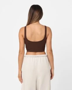Joah Brown Women's Contour Crop Tank Top Umber -Mitchell & Ness Shop 02044950 YU056 womens 00110