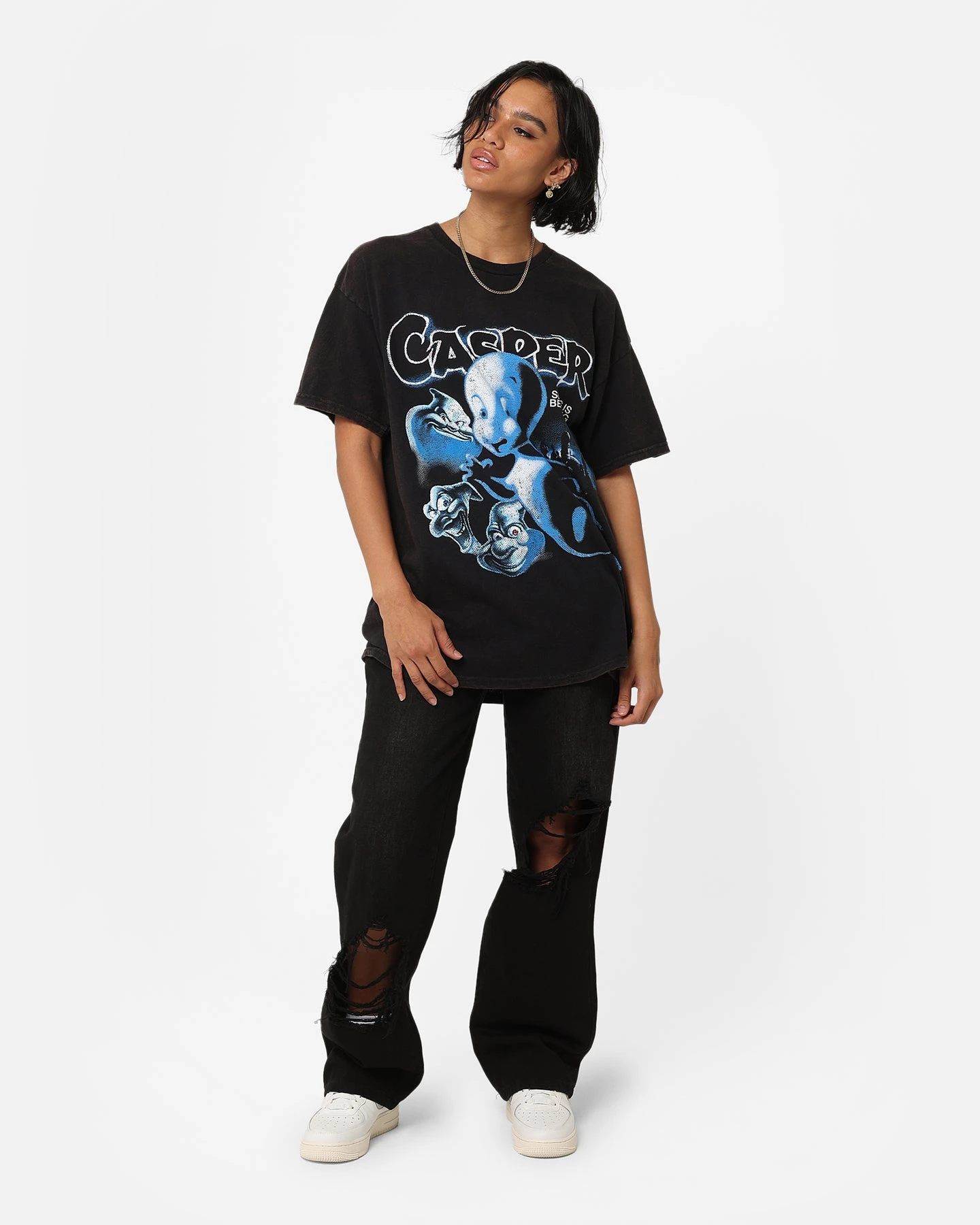 American Thrift X Casper Casper Vintage T-Shirt Black Wash American Thrift X Casper Casper Vintage T-Shirt Black Wash -Mitchell & Ness Shop 02045348 YB295 womens 0030