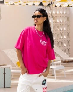 Loiter Chaos Theory T-Shirt Hot Pink -Mitchell & Ness Shop 02045559 YH053 womens 0020