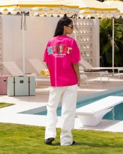 Loiter Chaos Theory T-Shirt Hot Pink -Mitchell & Ness Shop 02045559 YH053 womens 0030