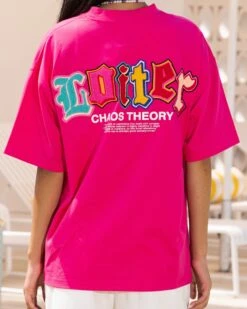 Loiter Chaos Theory T-Shirt Hot Pink -Mitchell & Ness Shop 02045559 YH053 womens 0050