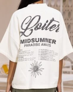 Loiter Palm Spring Box T-Shirt Off White -Mitchell & Ness Shop 02045747 YO007 womens 0050