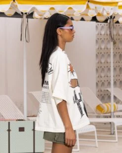 Loiter Palm Spring Box T-Shirt Off White -Mitchell & Ness Shop 02045747 YO007 womens 0060