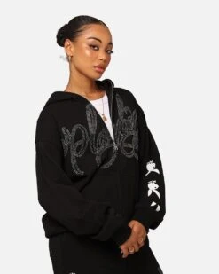 Playboy By Culture Kings Shyne Full Zip Hoodie Black -Mitchell & Ness Shop 02046299 YB001 womens 00130