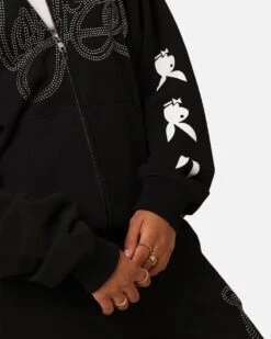 Playboy By Culture Kings Shyne Full Zip Hoodie Black -Mitchell & Ness Shop 02046299 YB001 womens 00150