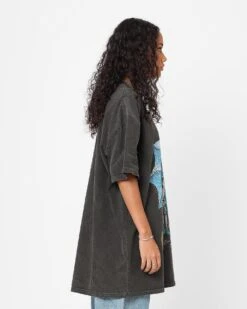 American Thrift X Warner Bros. Coyoteman Heavyweight Vintage T-Shirt Black Wash -Mitchell & Ness Shop 02046632 YB295 womens 0050