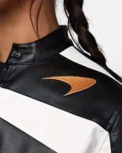 We Are The Wild Collective X McLaren Women's Crop Racing Jacket Black -Mitchell & Ness Shop 02047573 YB001 womens 00110