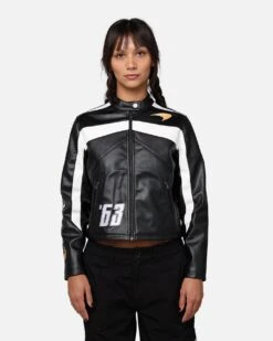 We Are The Wild Collective X McLaren Women's Crop Racing Jacket Black -Mitchell & Ness Shop 02047573 YB001 womens 0050