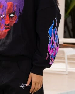 Loiter Live In Direct Vintage Hoodie Black -Mitchell & Ness Shop 02047613 YB001 womens 0090