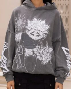 Loiter Midsummer Vintage Hoodie Charcoal -Mitchell & Ness Shop 02047614 YC300 womens 0040