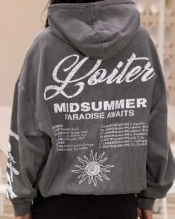 Loiter Midsummer Vintage Hoodie Charcoal -Mitchell & Ness Shop 02047614 YC300 womens 0050
