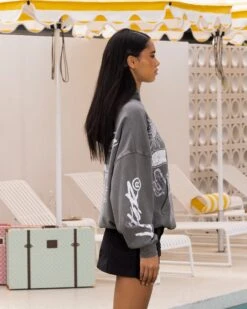 Loiter Midsummer Vintage Hoodie Charcoal -Mitchell & Ness Shop 02047614 YC300 womens 0060