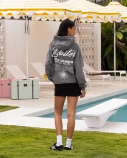 Loiter Midsummer Vintage Hoodie Charcoal -Mitchell & Ness Shop 02047614 YC300 womens 0080