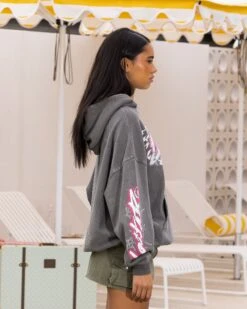 Loiter Wave Break Vintage Hoodie Charcoal 6 Loiter Wave Break Vintage Hoodie Charcoal -Mitchell & Ness Shop 02047619 YC300 womens 0050