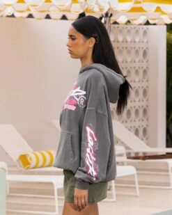 Loiter Wave Break Vintage Hoodie Charcoal 7 Loiter Wave Break Vintage Hoodie Charcoal -Mitchell & Ness Shop 02047619 YC300 womens 0060