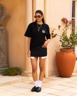 Playboy By Culture Kings A Class T-Shirt Black -Mitchell & Ness Shop 02047901 YB001 womens 0080