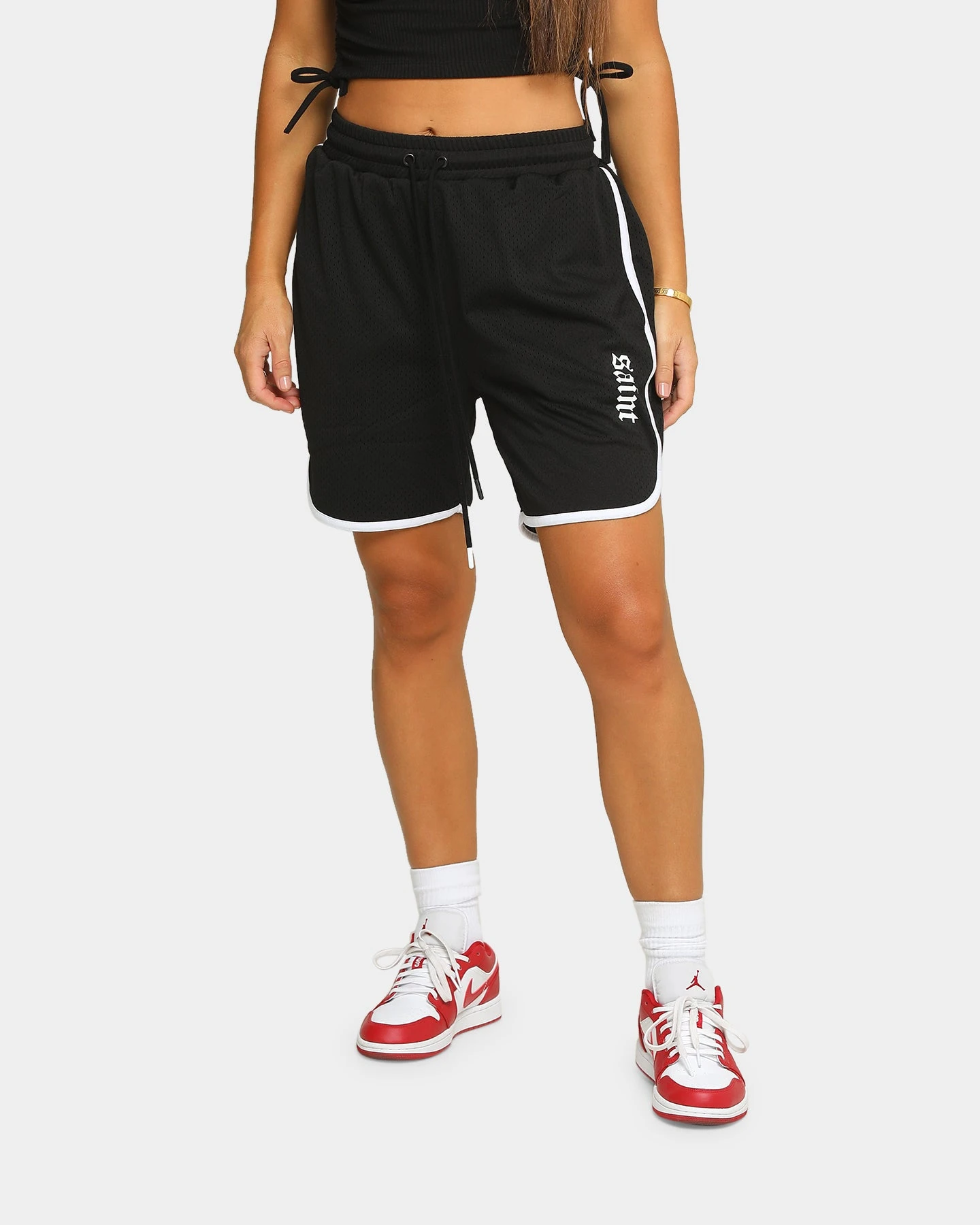 Saint Morta Era Mesh Basketball Short Black/White Saint Morta Era Mesh Basketball Short Black/White -Mitchell & Ness Shop 03004935 YB012 womens 0030