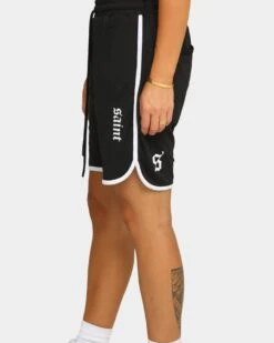 Saint Morta Era Mesh Basketball Short Black/White 4 Saint Morta Era Mesh Basketball Short Black/White -Mitchell & Ness Shop 03004935 YB012 womens 0040
