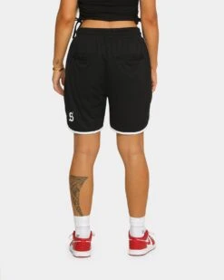 Saint Morta Era Mesh Basketball Short Black/White 5 Saint Morta Era Mesh Basketball Short Black/White -Mitchell & Ness Shop 03004935 YB012 womens 0050