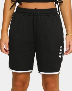 Saint Morta Era Mesh Basketball Short Black/White 6 Saint Morta Era Mesh Basketball Short Black/White -Mitchell & Ness Shop 03004935 YB012 womens 0060