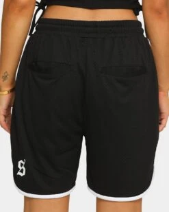 Saint Morta Era Mesh Basketball Short Black/White 7 Saint Morta Era Mesh Basketball Short Black/White -Mitchell & Ness Shop 03004935 YB012 womens 0070