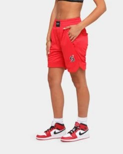 Saint Morta Warrior Basketball Shorts Red -Mitchell & Ness Shop 03005160 YR001 womens 0070