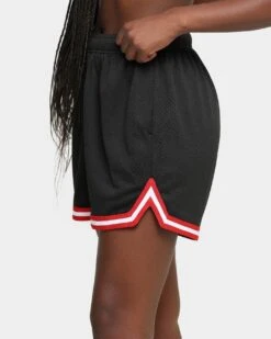 EN EN Women's Jump Basketball Shorts Black/Red/White -Mitchell & Ness Shop 03005710 YB057 womens 0040