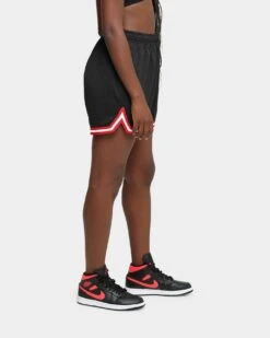 EN EN Women's Jump Basketball Shorts Black/Red/White -Mitchell & Ness Shop 03005710 YB057 womens 0060
