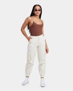 EN ES Women's Fearless Cargo Pants Off White -Mitchell & Ness Shop 03006223 YO007 womens 0020