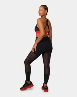 Reebok X Cardi B Women's High Raised Mesh Tights Black -Mitchell & Ness Shop 03006344 YB001 womens 0090