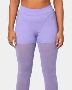 Reebok X Cardi B Women's Mesh High-Rise Tights Purple -Mitchell & Ness Shop 03006345 YP200 womens 0030