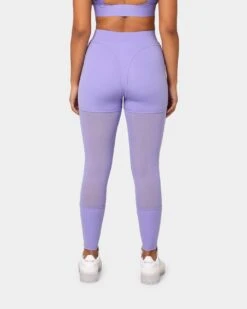 Reebok X Cardi B Women's Mesh High-Rise Tights Purple -Mitchell & Ness Shop 03006345 YP200 womens 0040