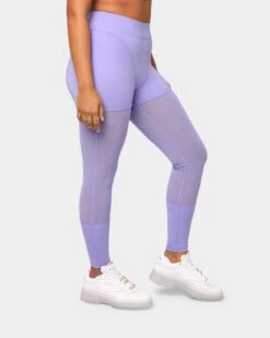 Reebok X Cardi B Women's Mesh High-Rise Tights Purple -Mitchell & Ness Shop 03006345 YP200 womens 0050