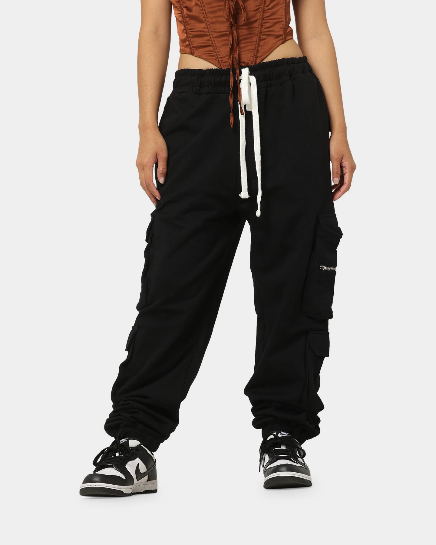 EN ES Cargo Track Pants Black EN ES Cargo Track Pants Black -Mitchell & Ness Shop 03006694 YB001 womens 0010