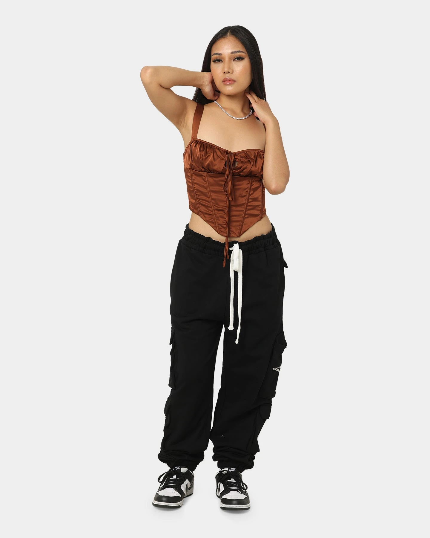 EN ES Cargo Track Pants Black EN ES Cargo Track Pants Black -Mitchell & Ness Shop 03006694 YB001 womens 0020