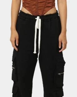 EN ES Cargo Track Pants Black 4 EN ES Cargo Track Pants Black -Mitchell & Ness Shop 03006694 YB001 womens 0030