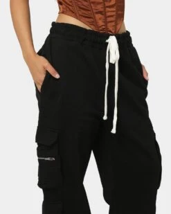 EN ES Cargo Track Pants Black 8 EN ES Cargo Track Pants Black -Mitchell & Ness Shop 03006694 YB001 womens 0070