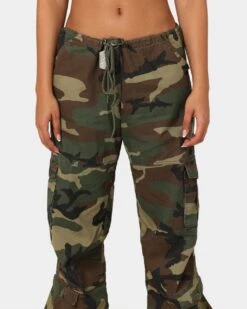 Rothco Women's Vintage Paratrooper Fatigue Cargo Pants Woodland Camo -Mitchell & Ness Shop 03007190 YC040 womens 00030