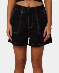 EN ES Women's Fearless Cargo Short Black -Mitchell & Ness Shop 03007215 YB001 womens 0030