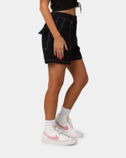 EN ES Women's Fearless Cargo Short Black -Mitchell & Ness Shop 03007215 YB001 womens 0050