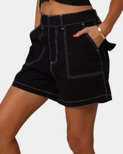 EN ES Women's Fearless Cargo Short Black -Mitchell & Ness Shop 03007215 YB001 womens 0070