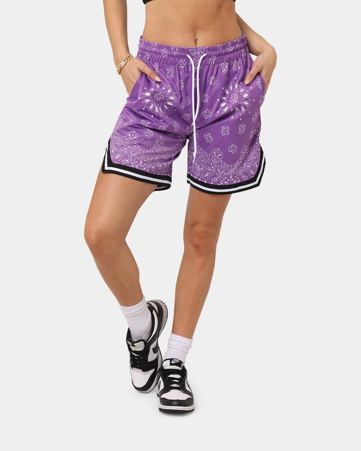 XXIII Mike Paisley Basketball Shorts Purple XXIII Mike Paisley Basketball Shorts Purple -Mitchell & Ness Shop 03007341 YP200 womens 010
