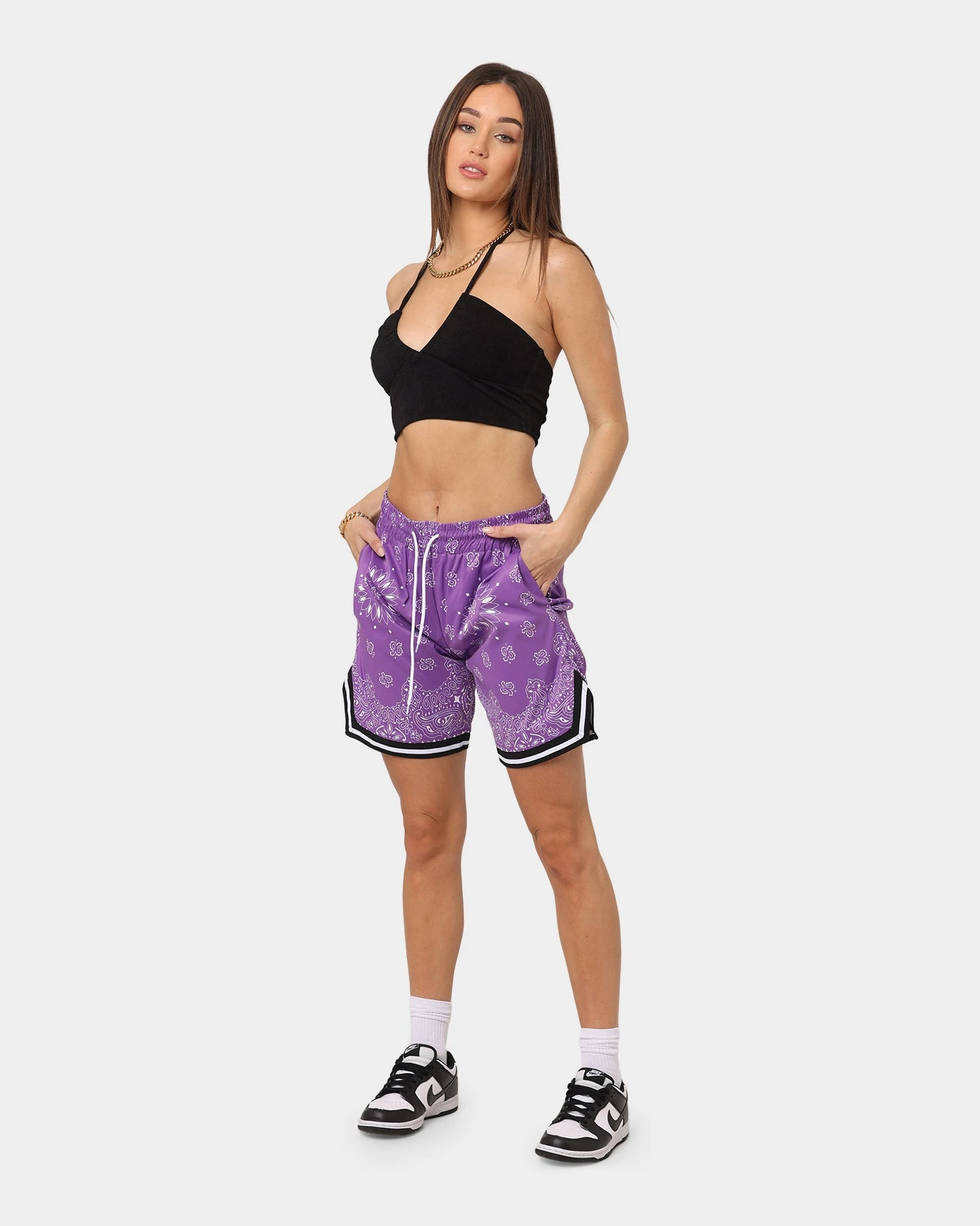 XXIII Mike Paisley Basketball Shorts Purple XXIII Mike Paisley Basketball Shorts Purple -Mitchell & Ness Shop 03007341 YP200 womens 020