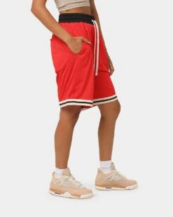 EN ES Team Basketball Shorts Red -Mitchell & Ness Shop 03007595 YR001 womens 0050