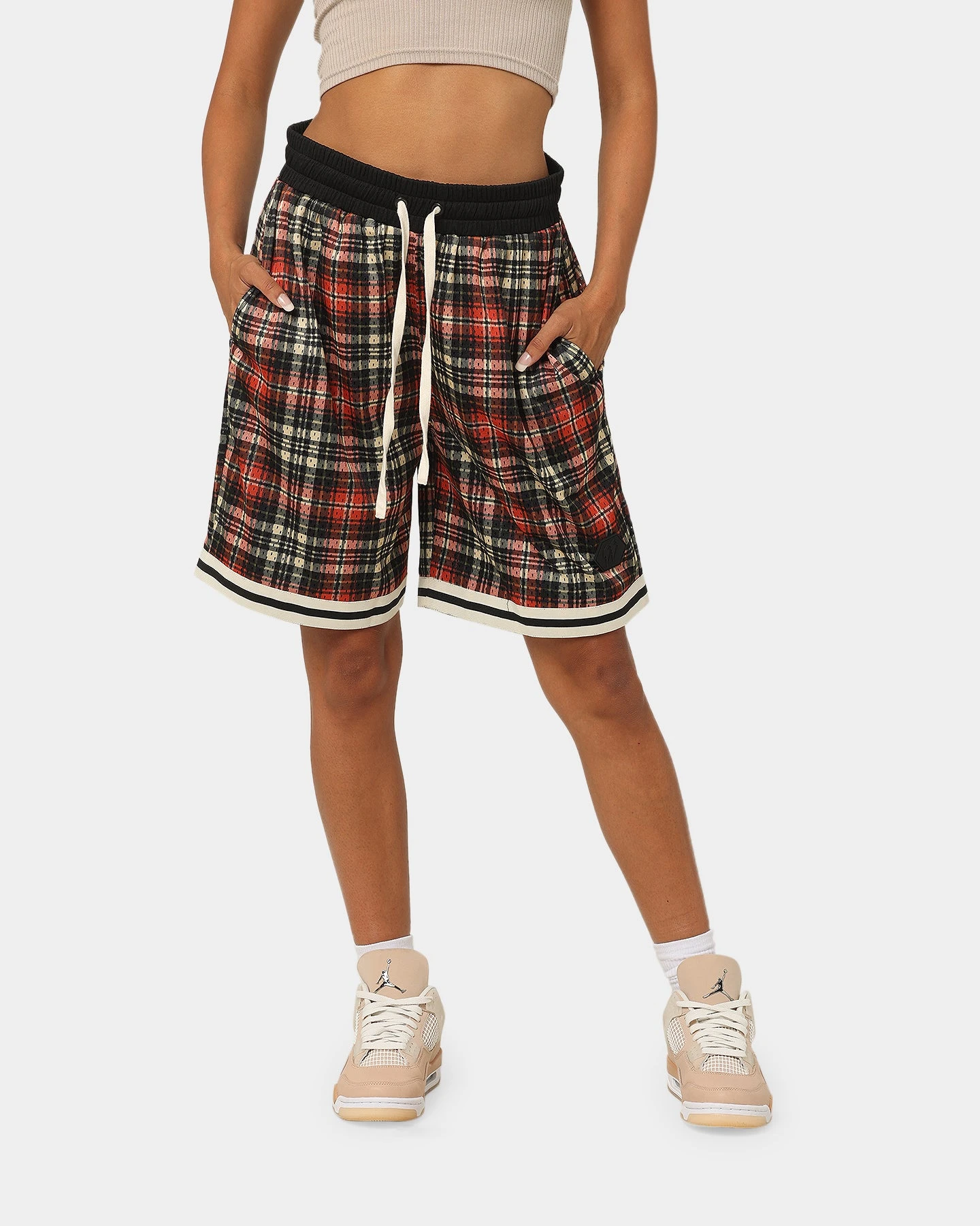 EN ES Team Basketball Shorts Red Plaid EN ES Team Basketball Shorts Red Plaid -Mitchell & Ness Shop 03007595 YR630 womens 0010