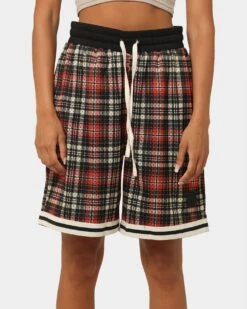 EN ES Team Basketball Shorts Red Plaid 4 EN ES Team Basketball Shorts Red Plaid -Mitchell & Ness Shop 03007595 YR630 womens 0030