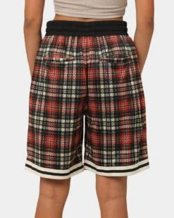 EN ES Team Basketball Shorts Red Plaid 9 EN ES Team Basketball Shorts Red Plaid -Mitchell & Ness Shop 03007595 YR630 womens 0080