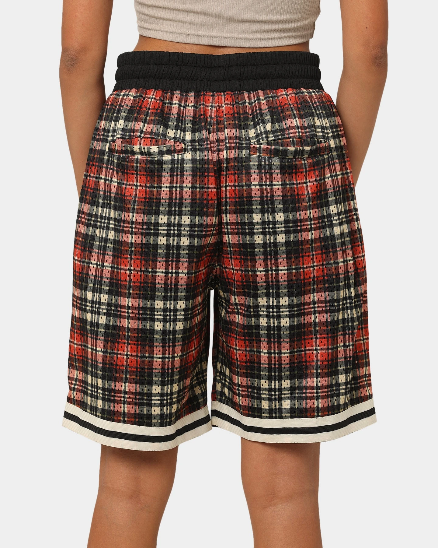 EN ES Team Basketball Shorts Red Plaid EN ES Team Basketball Shorts Red Plaid -Mitchell & Ness Shop 03007595 YR630 womens 0080