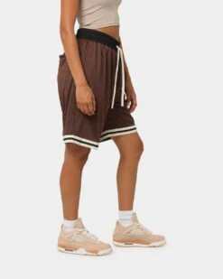 EN ES Team Basketball Shorts Brown -Mitchell & Ness Shop 03007595 YX300 womens 00110